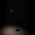 Lampada da terra LED spot Stiky nera in metallo, 23x23 h145 cm