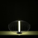 Lampada da tavolo LED Flux in acciaio verniciato nero lucido, 50x50 h29 cm