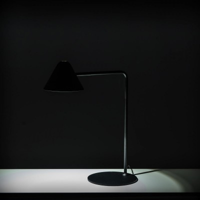 Lampada da tavolo LED Pyramid in metallo nero opaco, 20x37.5 h48.5 cm