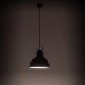 Lampada a sospensione Kicce con cavo in Acciaio e paralume in Metallo nero opaco, 38x38 h165 cm